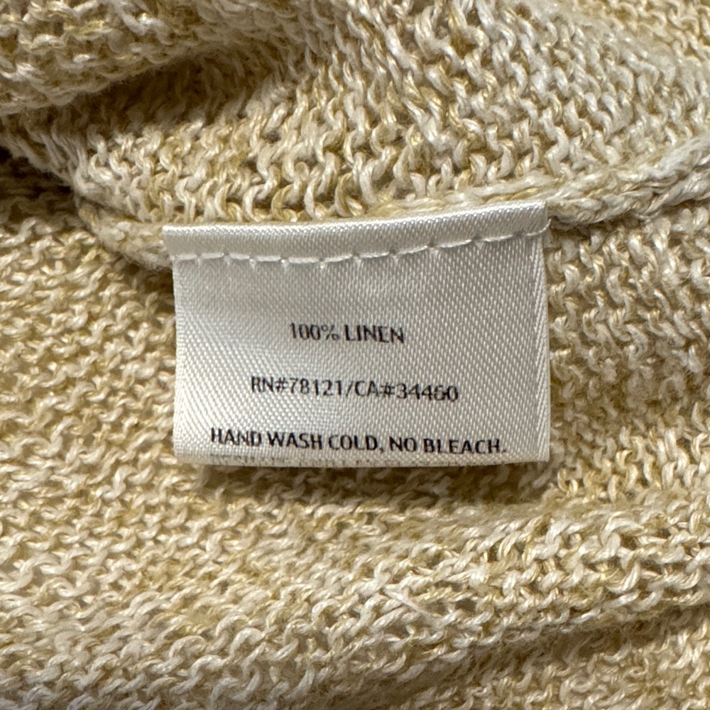 Eileen Fisher Beige Short Sleeve Knit Top - Picture 5 of 7